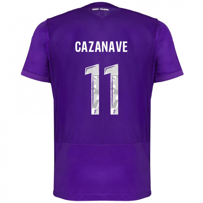 Kinderen Julie Cazanave #11 Paars Wit Thuisshirt Thuistenue 2024/25 T-Shirt