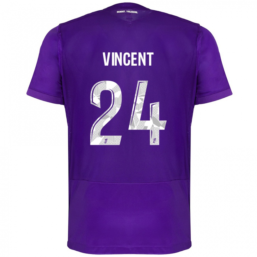 Kinderen Magalie Vincent #24 Paars Wit Thuisshirt Thuistenue 2024/25 T-Shirt