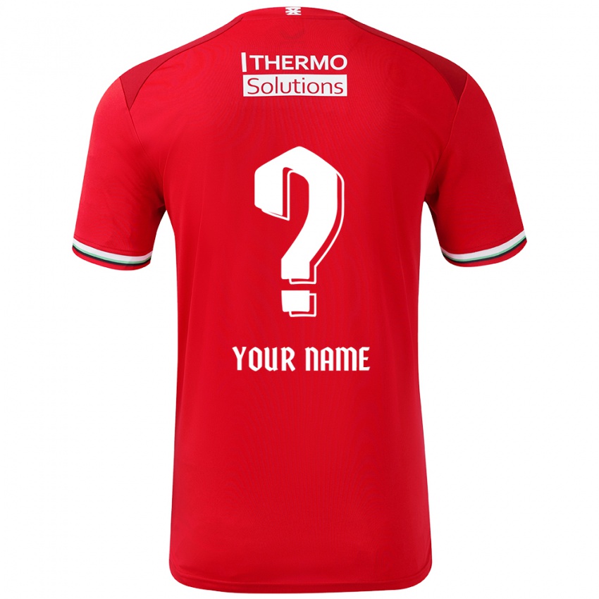 Kinderen Uw Naam #0 Rood Wit Thuisshirt Thuistenue 2024/25 T-Shirt