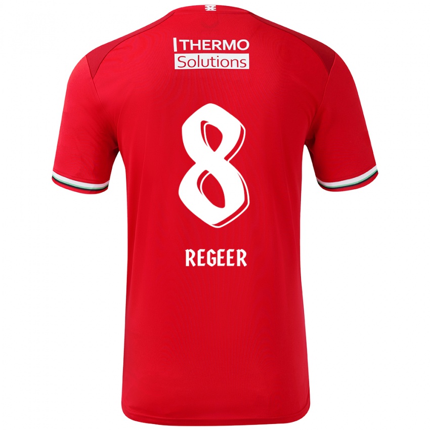 Kinderen Youri Regeer #8 Rood Wit Thuisshirt Thuistenue 2024/25 T-Shirt