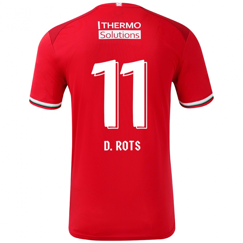 Kinderen Daan Rots #11 Rood Wit Thuisshirt Thuistenue 2024/25 T-Shirt