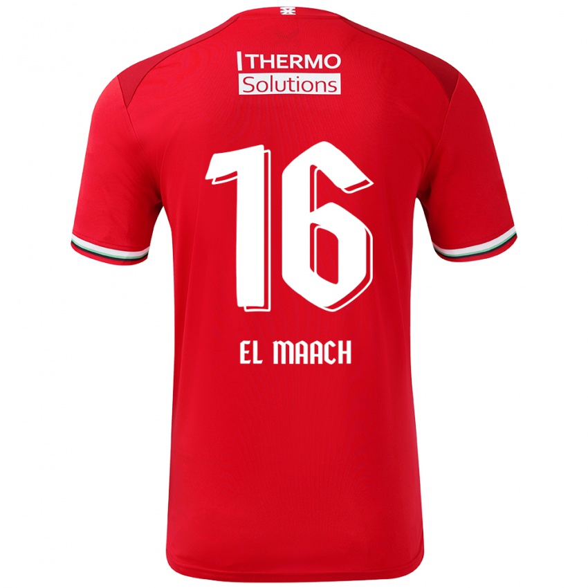 Kinderen Issam El Maach #16 Rood Wit Thuisshirt Thuistenue 2024/25 T-Shirt