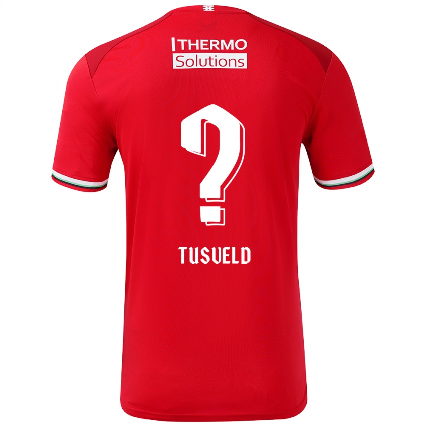 Kinderen Tijn Tusveld #0 Rood Wit Thuisshirt Thuistenue 2024/25 T-Shirt