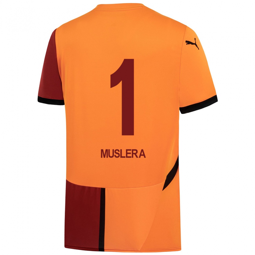 Kinderen Fernando Muslera #1 Geel Rood Thuisshirt Thuistenue 2024/25 T-Shirt