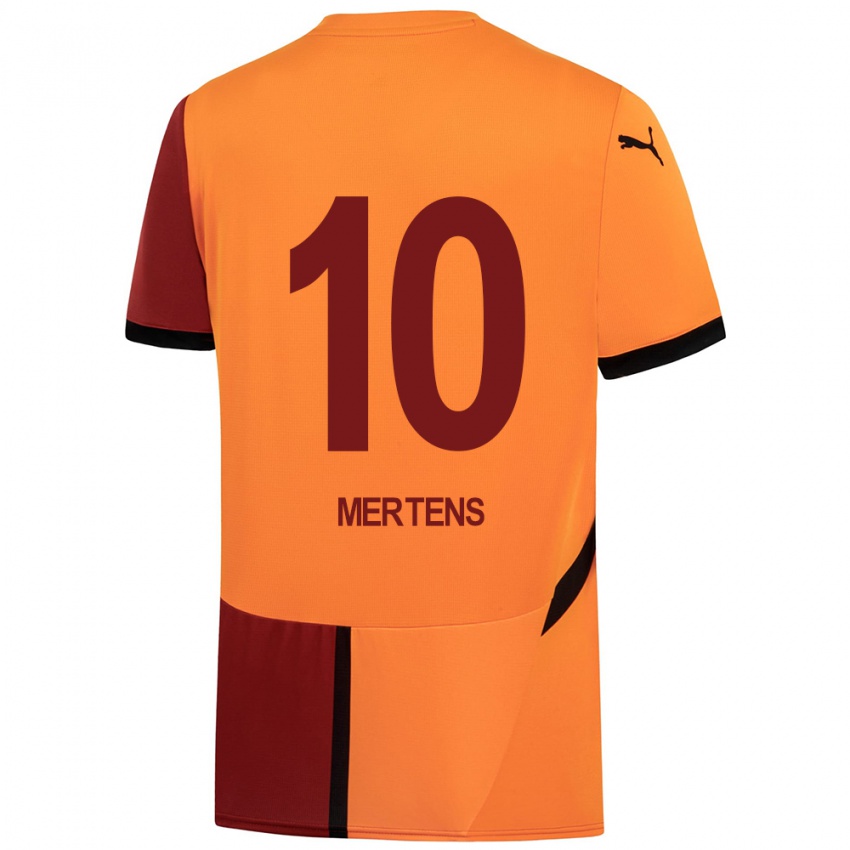 Kinderen Dries Mertens #10 Geel Rood Thuisshirt Thuistenue 2024/25 T-Shirt