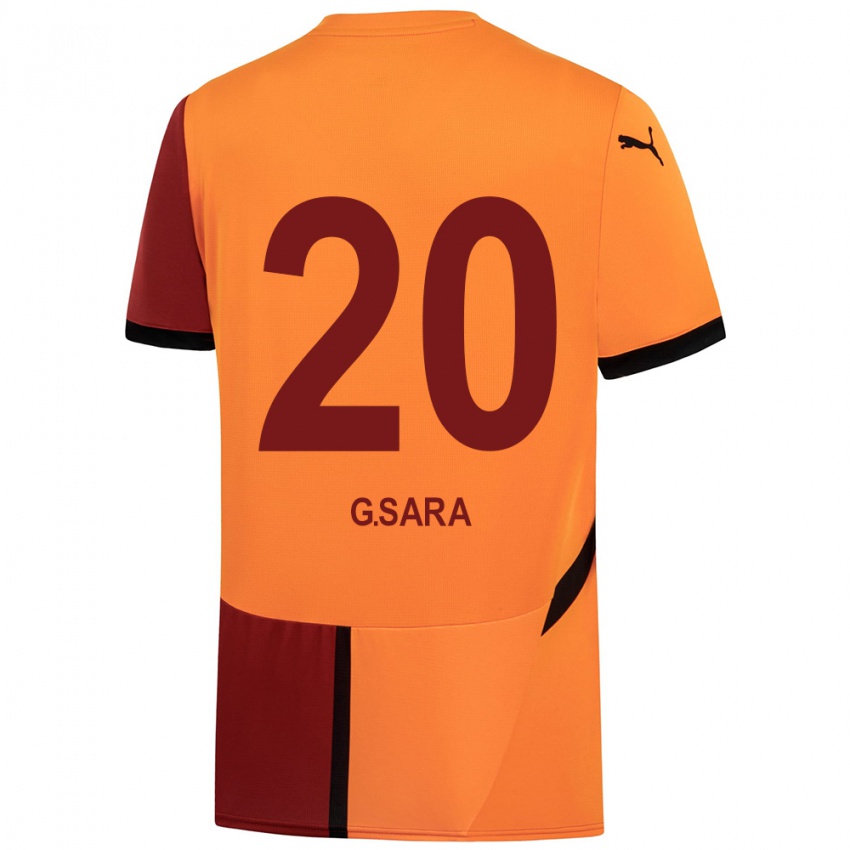 Kinderen Gabriel Sara #20 Geel Rood Thuisshirt Thuistenue 2024/25 T-Shirt