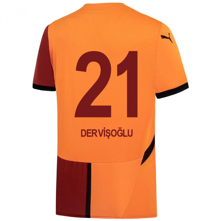 Kinderen Halil Dervişoğlu #21 Geel Rood Thuisshirt Thuistenue 2024/25 T-Shirt