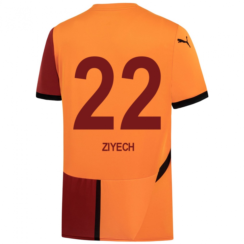 Kinderen Hakim Ziyech #22 Geel Rood Thuisshirt Thuistenue 2024/25 T-Shirt