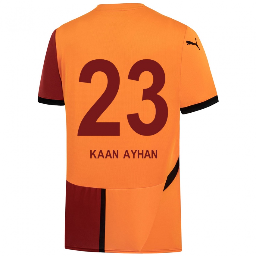 Kinderen Kaan Ayhan #23 Geel Rood Thuisshirt Thuistenue 2024/25 T-Shirt