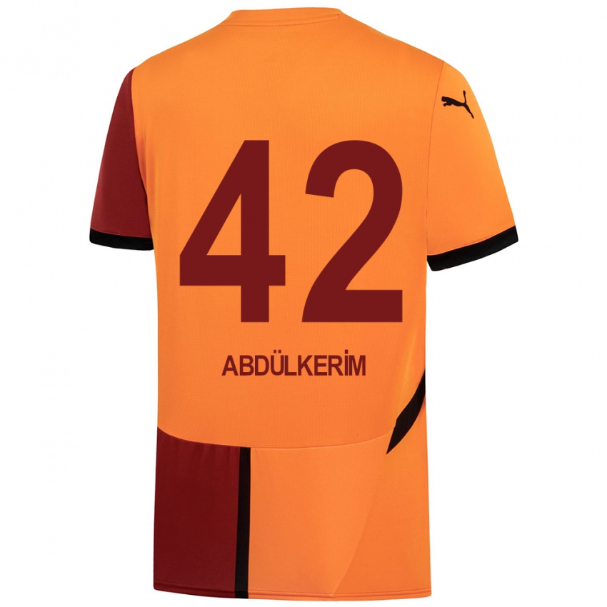 Kinderen Abdülkerim Bardakcı #42 Geel Rood Thuisshirt Thuistenue 2024/25 T-Shirt