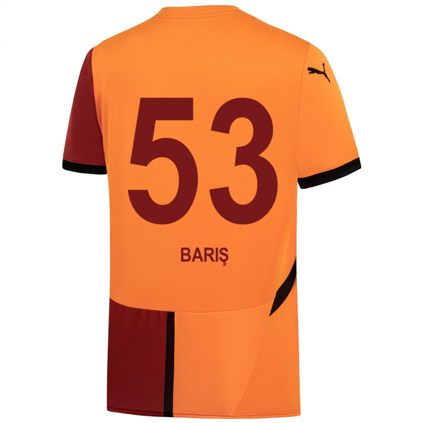 Kinderen Barış Alper Yılmaz #53 Geel Rood Thuisshirt Thuistenue 2024/25 T-Shirt