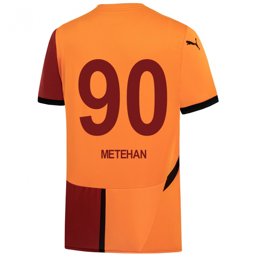 Kinderen Metehan Baltacı #90 Geel Rood Thuisshirt Thuistenue 2024/25 T-Shirt