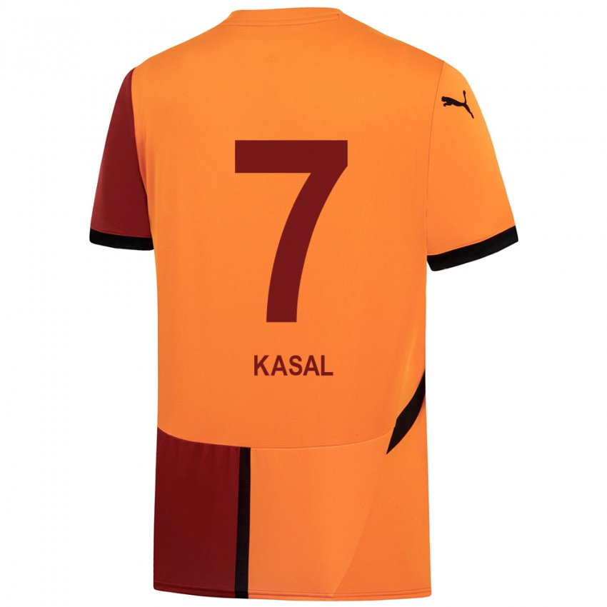 Kinderen Yasin Kasal #7 Geel Rood Thuisshirt Thuistenue 2024/25 T-Shirt