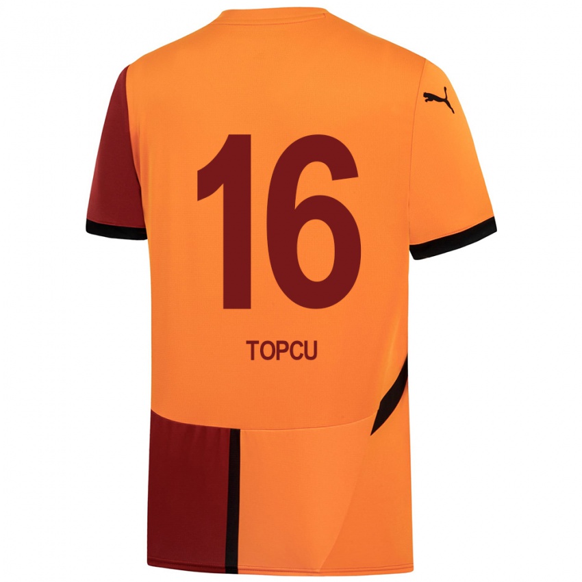 Kinderen Ebru Topçu #16 Geel Rood Thuisshirt Thuistenue 2024/25 T-Shirt