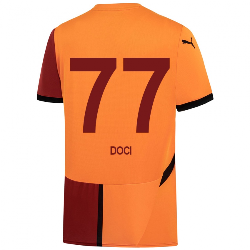 Kinderen Megi Doci #77 Geel Rood Thuisshirt Thuistenue 2024/25 T-Shirt