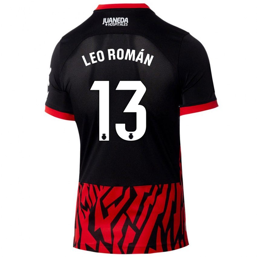 Kinderen Leo Román #13 Zwart Rood Thuisshirt Thuistenue 2024/25 T-Shirt