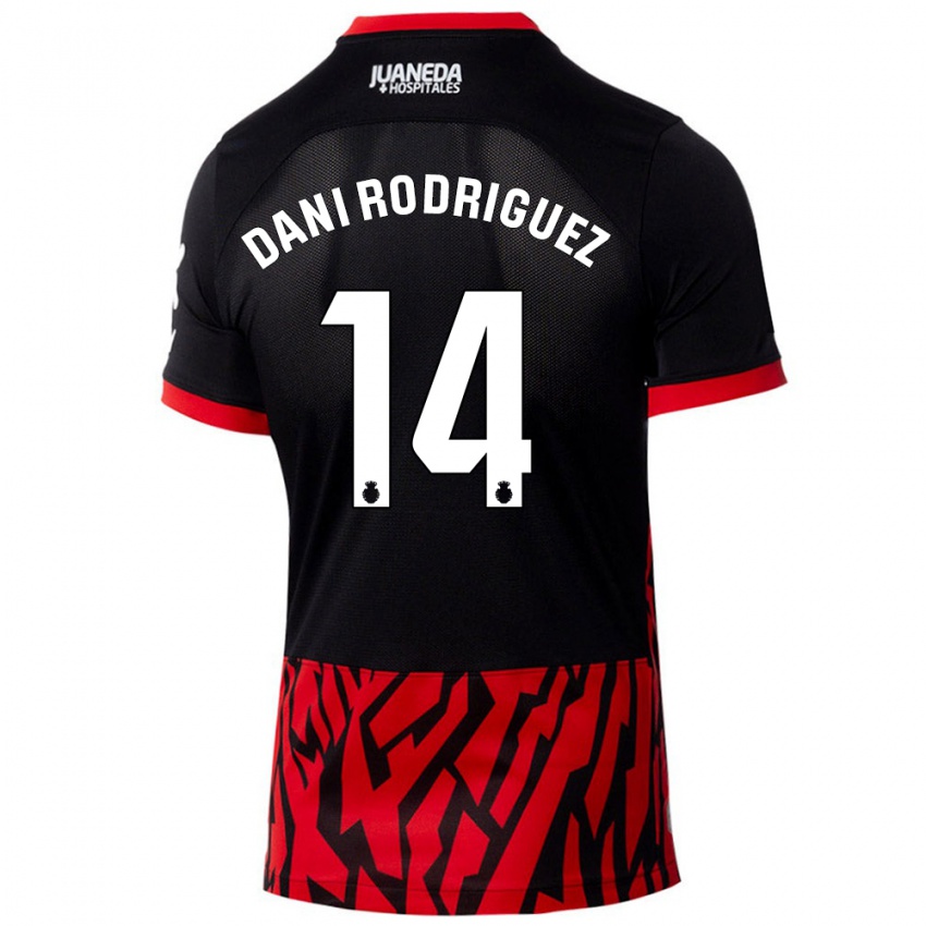 Kinderen Dani Rodríguez #14 Zwart Rood Thuisshirt Thuistenue 2024/25 T-Shirt