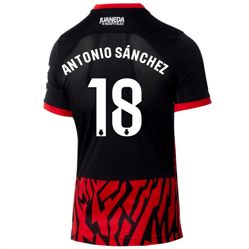 Kinderen Antonio Sánchez #18 Zwart Rood Thuisshirt Thuistenue 2024/25 T-Shirt