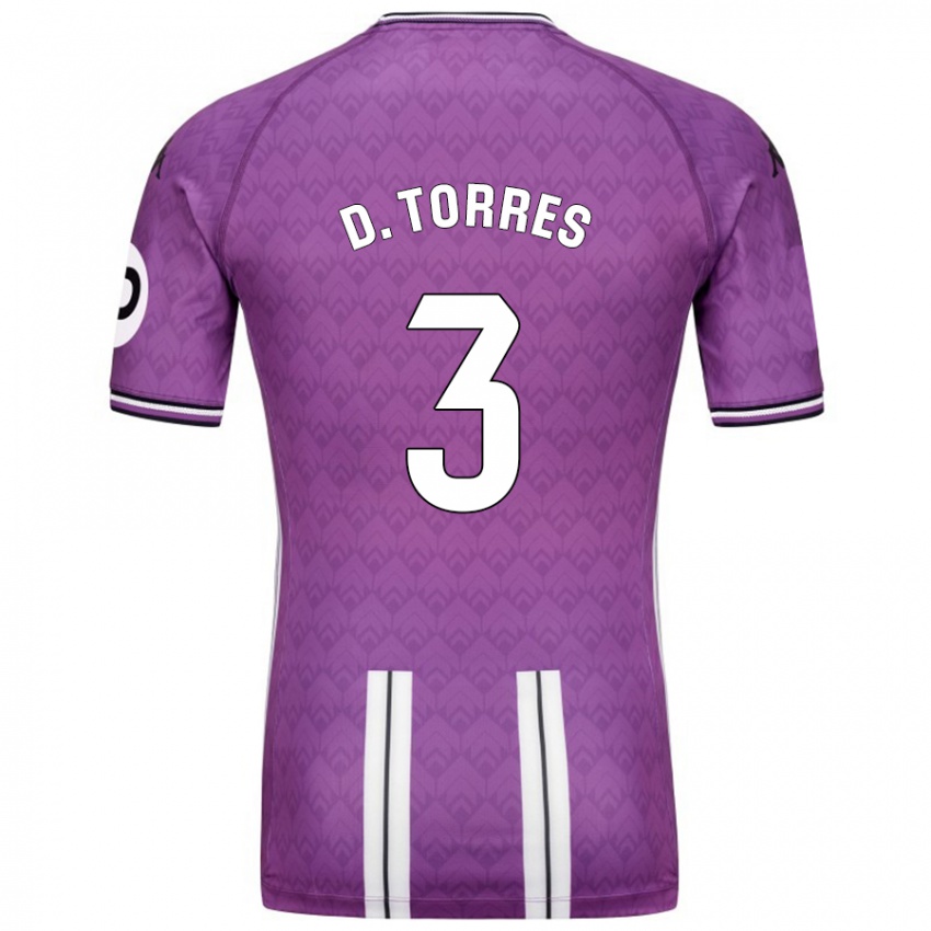 Kinderen David Torres #3 Paars Wit Thuisshirt Thuistenue 2024/25 T-Shirt