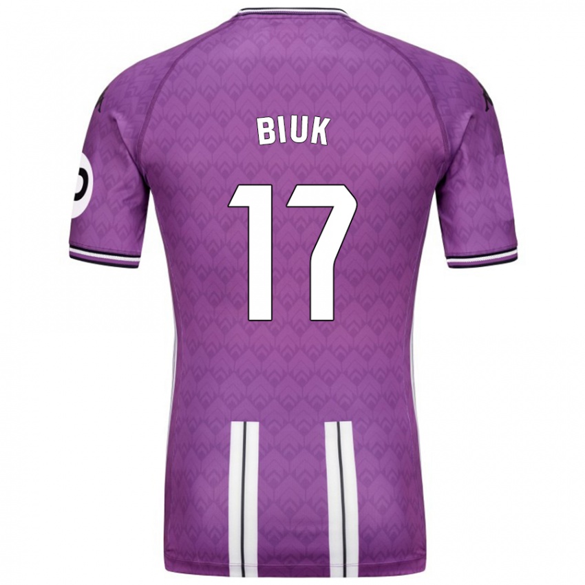 Kinderen Stipe Biuk #17 Paars Wit Thuisshirt Thuistenue 2024/25 T-Shirt