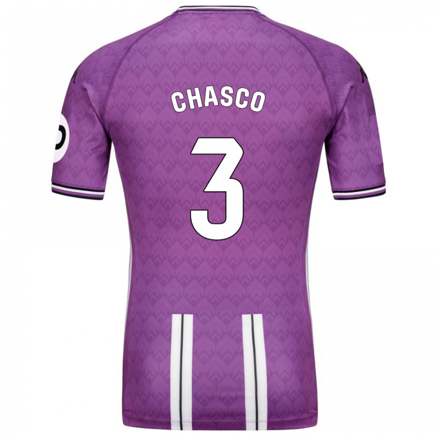 Kinderen Raúl Chasco #3 Paars Wit Thuisshirt Thuistenue 2024/25 T-Shirt