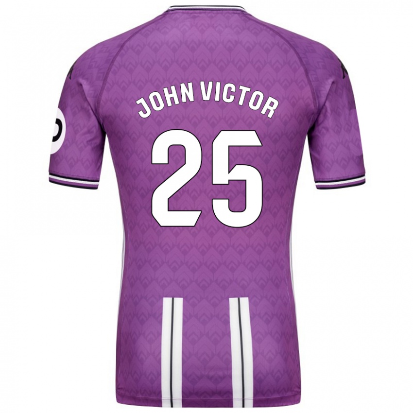 Kinderen John Victor #25 Paars Wit Thuisshirt Thuistenue 2024/25 T-Shirt