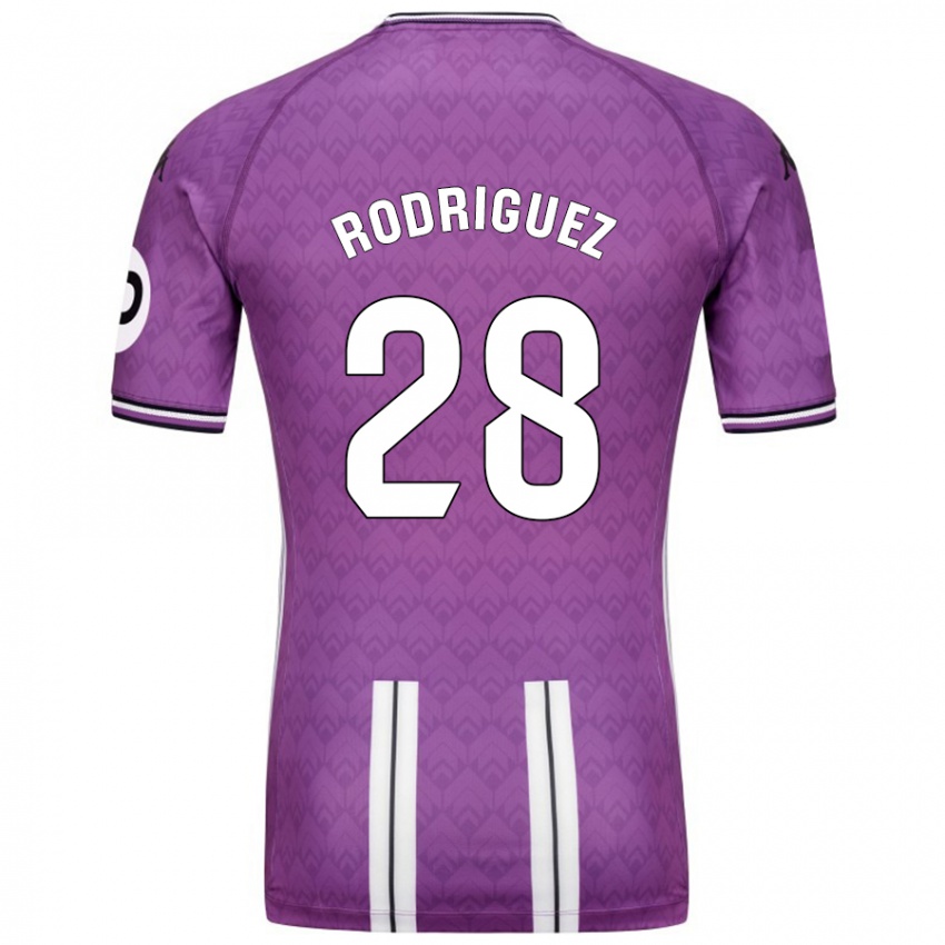 Kinderen Yago Rodríguez #28 Paars Wit Thuisshirt Thuistenue 2024/25 T-Shirt