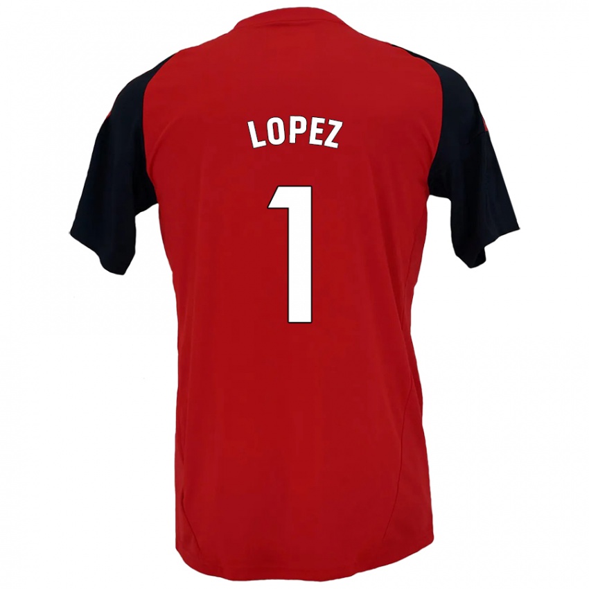 Kinderen Luis López #1 Rood Zwart Thuisshirt Thuistenue 2024/25 T-Shirt