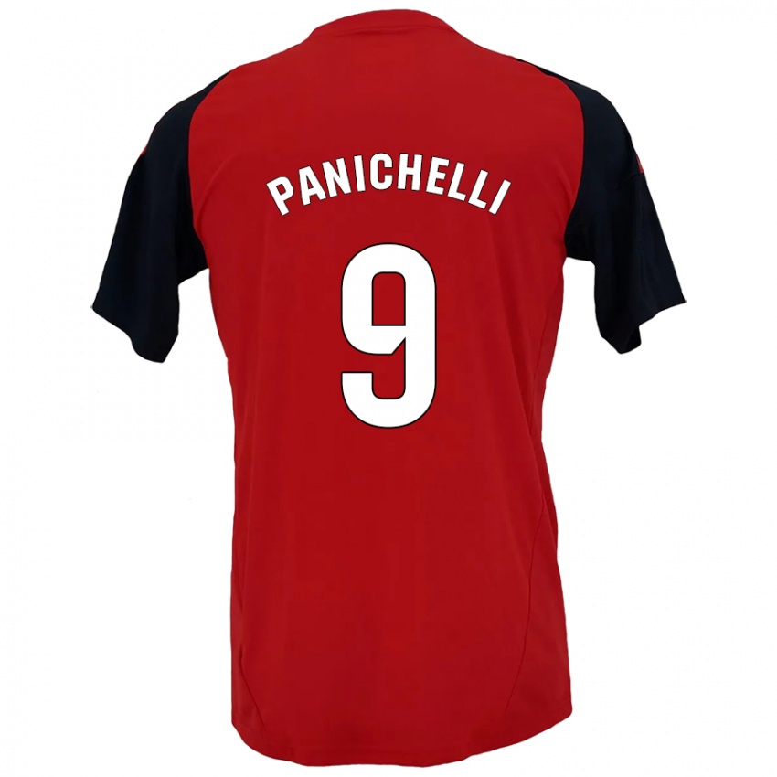 Kinderen Joaquín Panichelli #9 Rood Zwart Thuisshirt Thuistenue 2024/25 T-Shirt