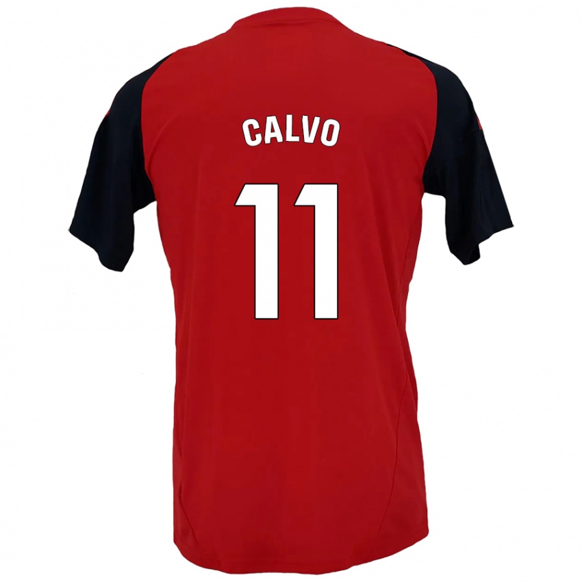 Kinderen Álex Calvo #11 Rood Zwart Thuisshirt Thuistenue 2024/25 T-Shirt