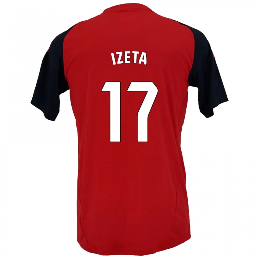 Kinderen Urko Izeta #17 Rood Zwart Thuisshirt Thuistenue 2024/25 T-Shirt