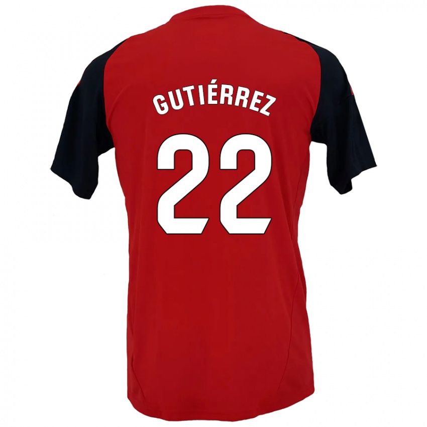 Kinderen Juan Gutiérrez #22 Rood Zwart Thuisshirt Thuistenue 2024/25 T-Shirt