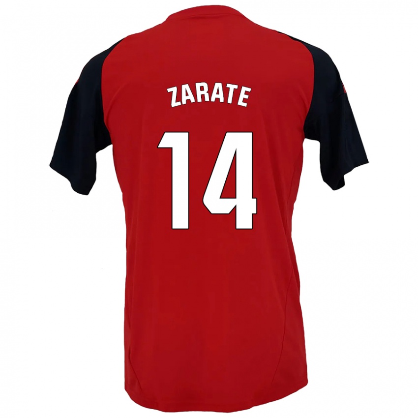 Kinderen Hugo Zárate #14 Rood Zwart Thuisshirt Thuistenue 2024/25 T-Shirt