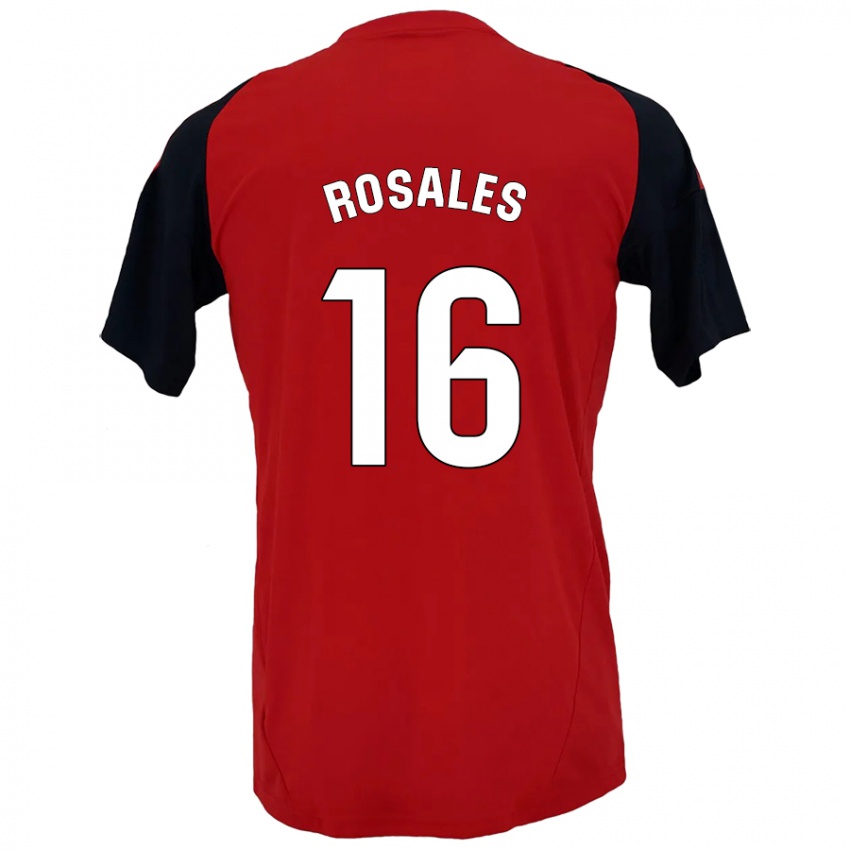 Kinderen Diego Rosales #16 Rood Zwart Thuisshirt Thuistenue 2024/25 T-Shirt