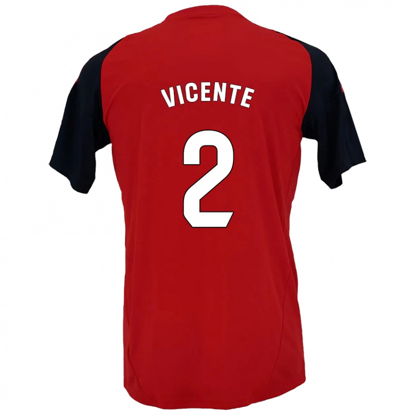 Kinderen David Vicente #2 Rood Zwart Thuisshirt Thuistenue 2024/25 T-Shirt