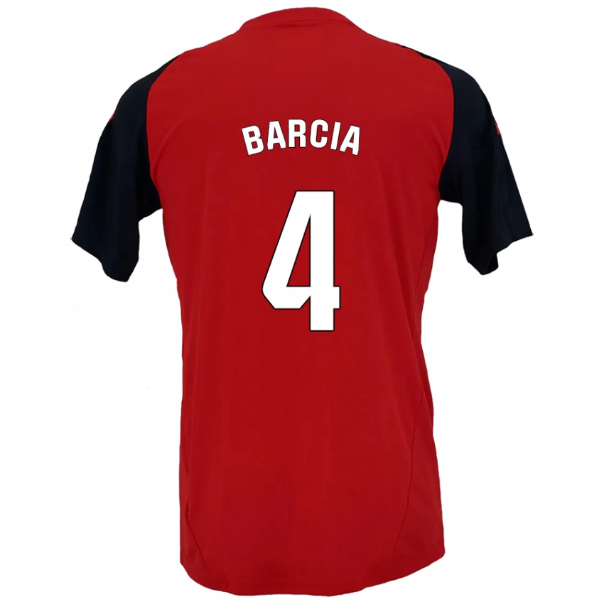 Kinderen Sergio Barcia #4 Rood Zwart Thuisshirt Thuistenue 2024/25 T-Shirt