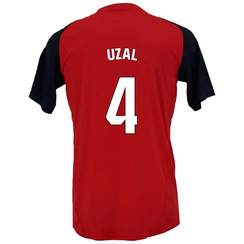 Kinderen Yeray Uzal #4 Rood Zwart Thuisshirt Thuistenue 2024/25 T-Shirt