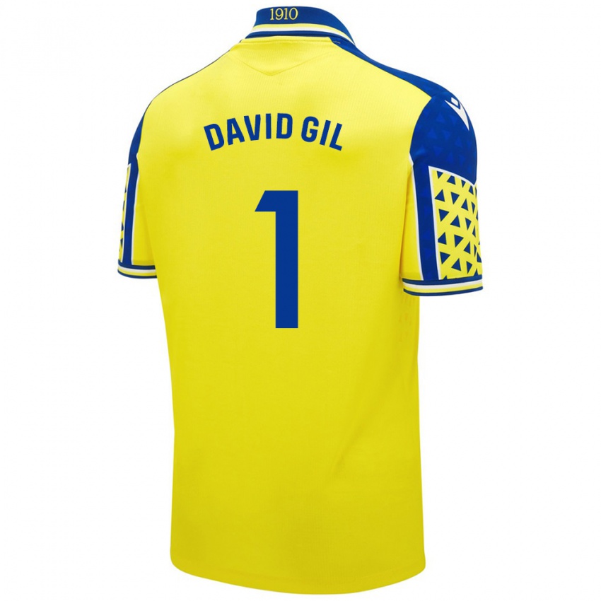 Kinderen David Gil #1 Geel Blauw Thuisshirt Thuistenue 2024/25 T-Shirt