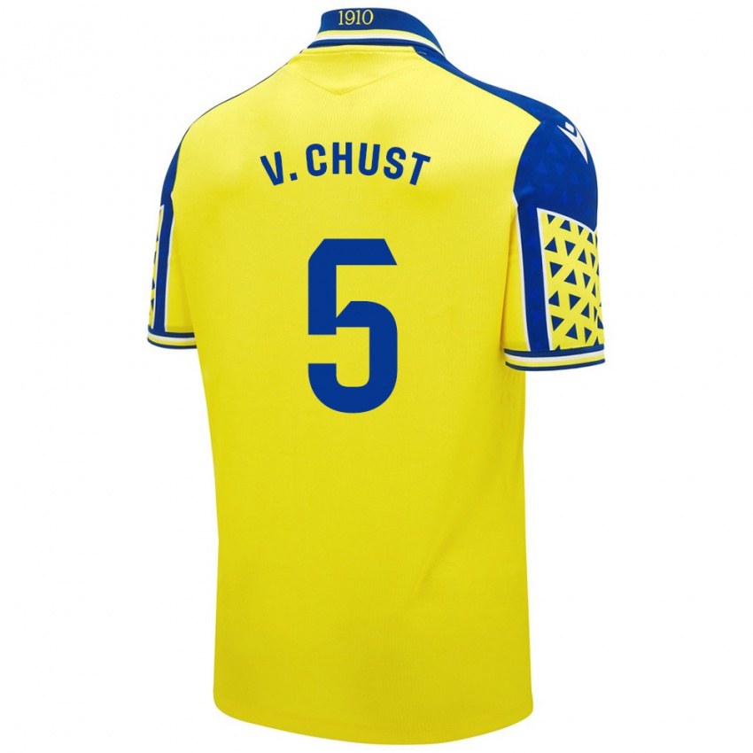 Kinderen Victor Chust #5 Geel Blauw Thuisshirt Thuistenue 2024/25 T-Shirt