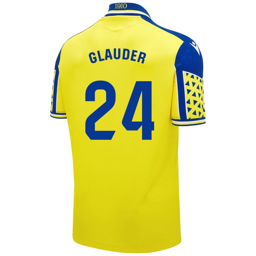 Kinderen Cristian Glauder #24 Geel Blauw Thuisshirt Thuistenue 2024/25 T-Shirt