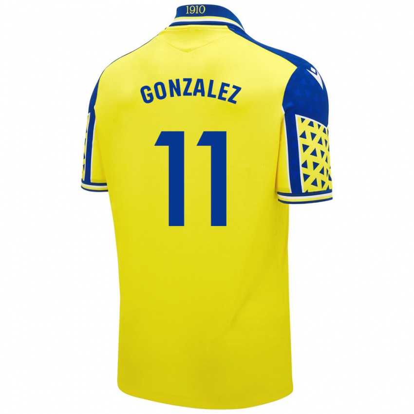 Kinderen Chus González #11 Geel Blauw Thuisshirt Thuistenue 2024/25 T-Shirt