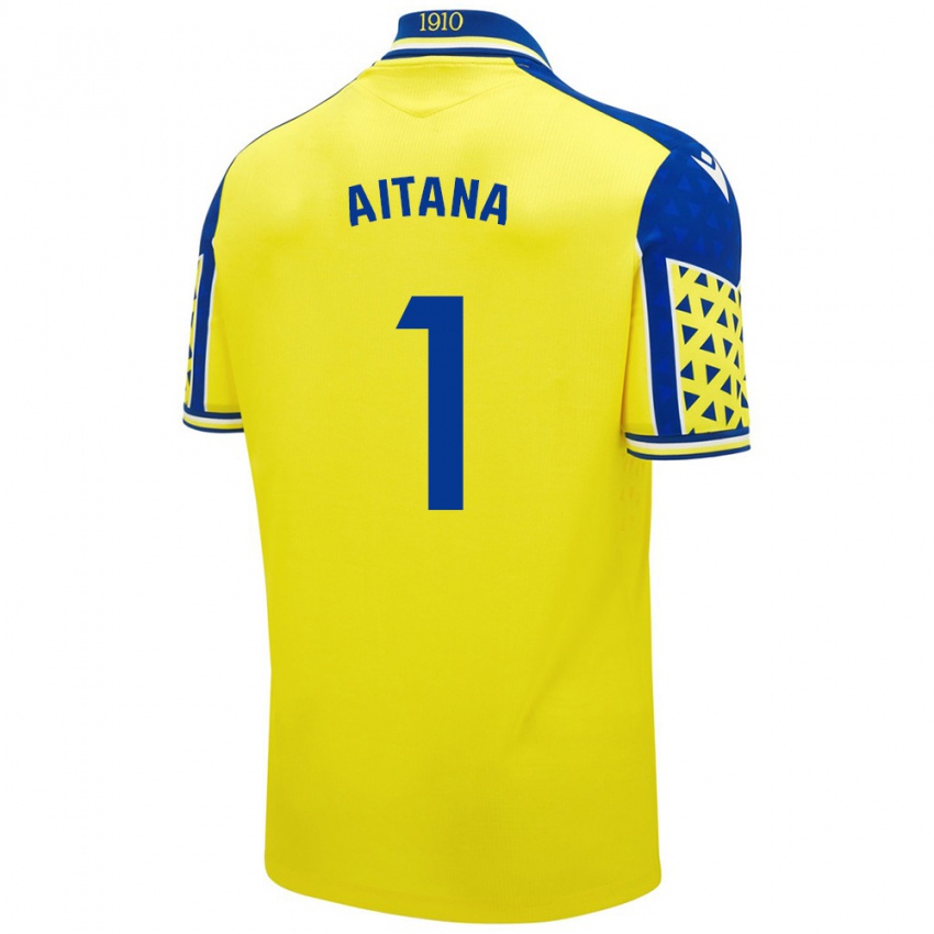 Kinderen Aitana #1 Geel Blauw Thuisshirt Thuistenue 2024/25 T-Shirt