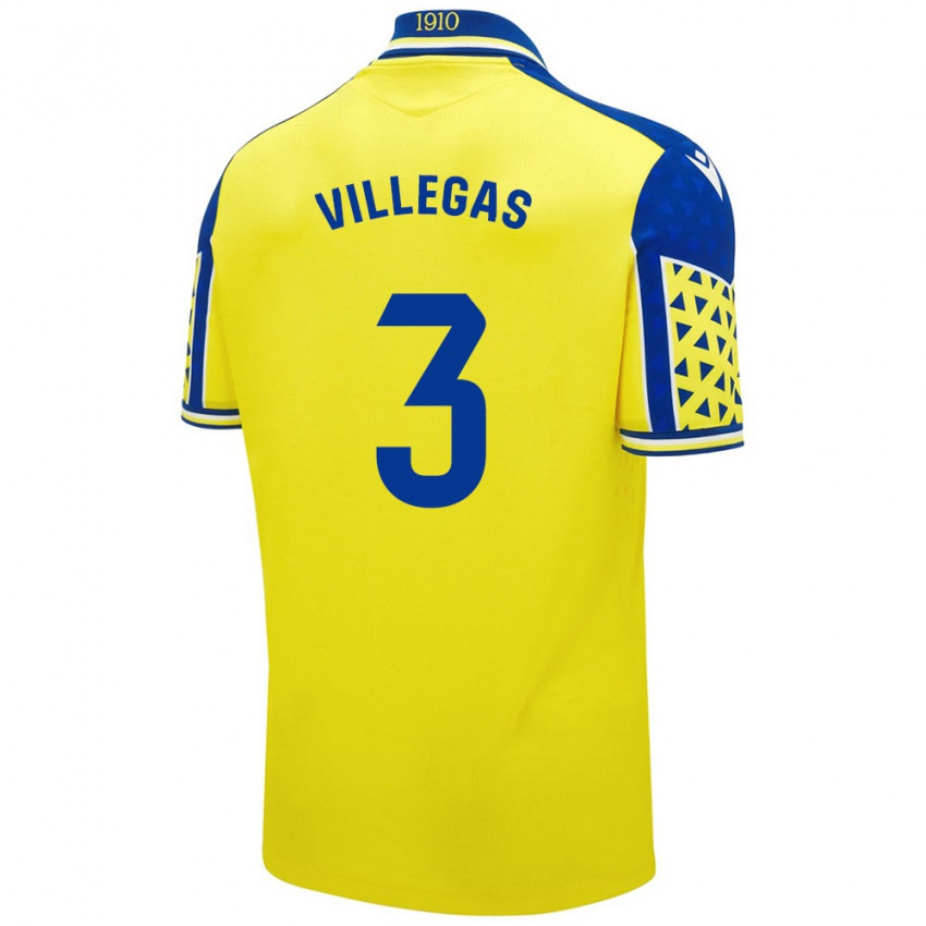 Kinderen Virginia Villegas Rico #3 Geel Blauw Thuisshirt Thuistenue 2024/25 T-Shirt