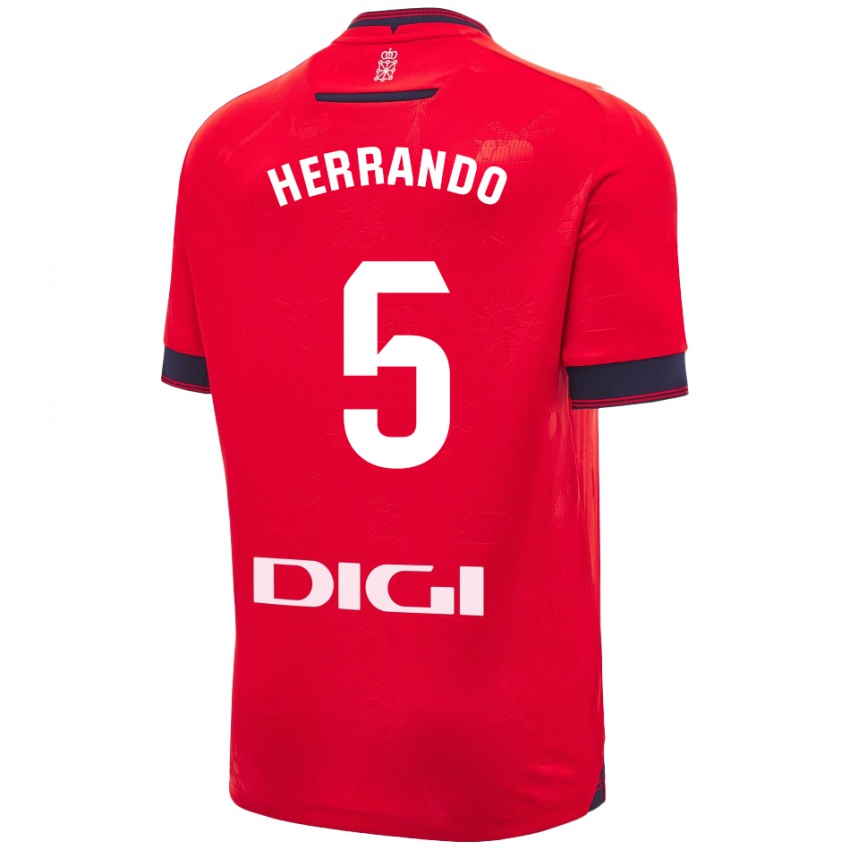 Kinderen Jorge Herrando #5 Rood Wit Thuisshirt Thuistenue 2024/25 T-Shirt