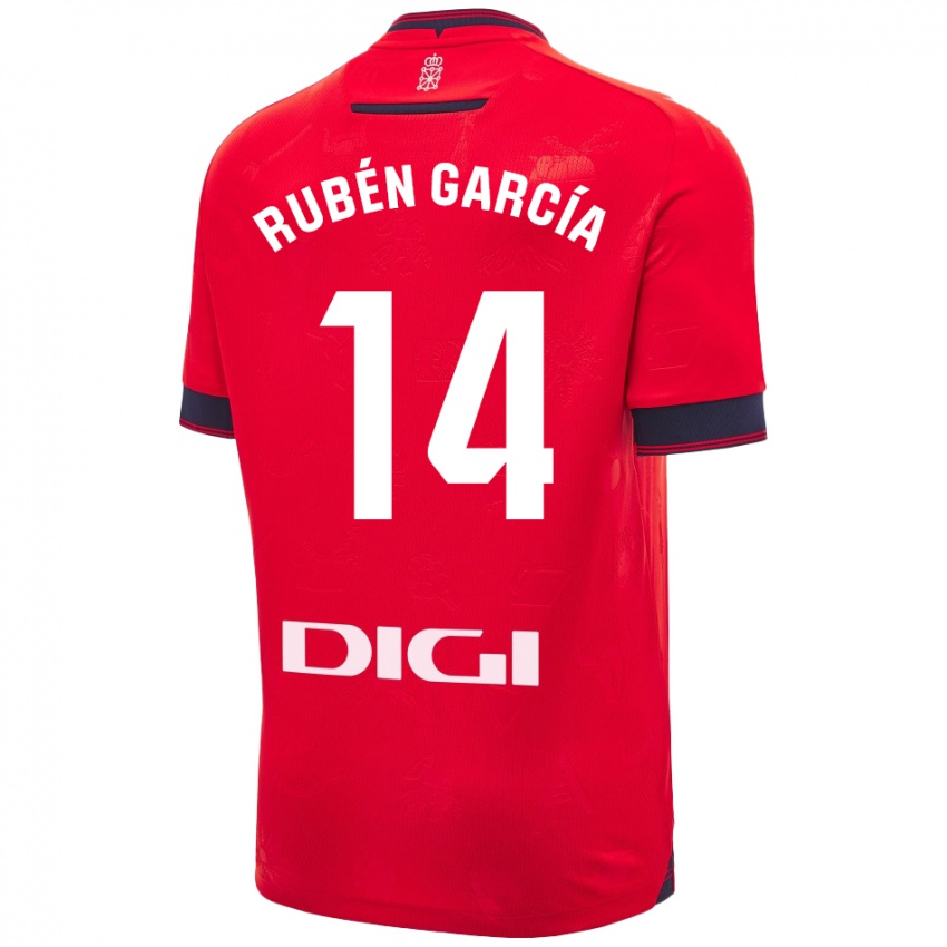 Kinderen Rubén García #14 Rood Wit Thuisshirt Thuistenue 2024/25 T-Shirt