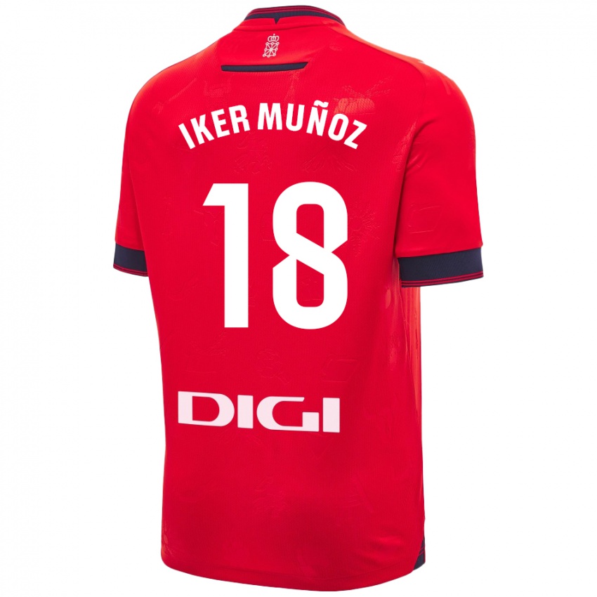 Kinderen Iker Muñoz #18 Rood Wit Thuisshirt Thuistenue 2024/25 T-Shirt