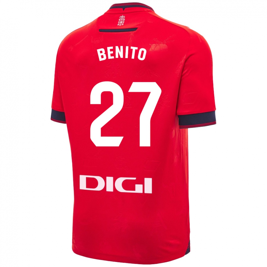 Kinderen Iker Benito #27 Rood Wit Thuisshirt Thuistenue 2024/25 T-Shirt