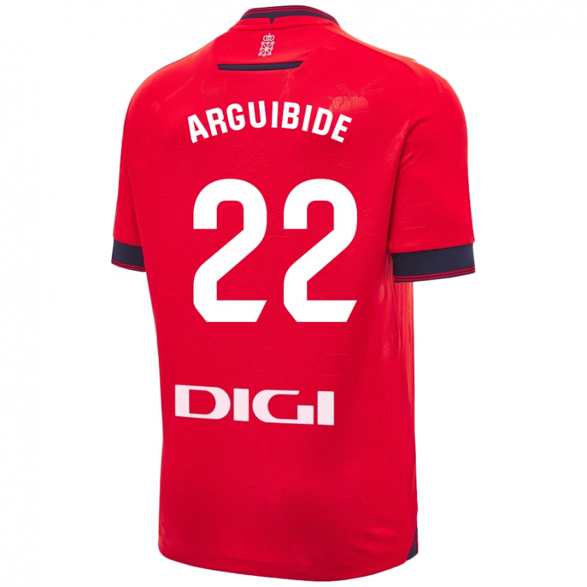 Kinderen Iñigo Arguibide #22 Rood Wit Thuisshirt Thuistenue 2024/25 T-Shirt