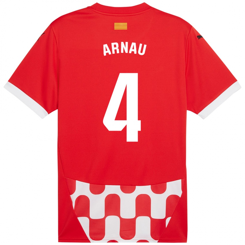 Kinderen Arnau Martínez #4 Rood Wit Thuisshirt Thuistenue 2024/25 T-Shirt