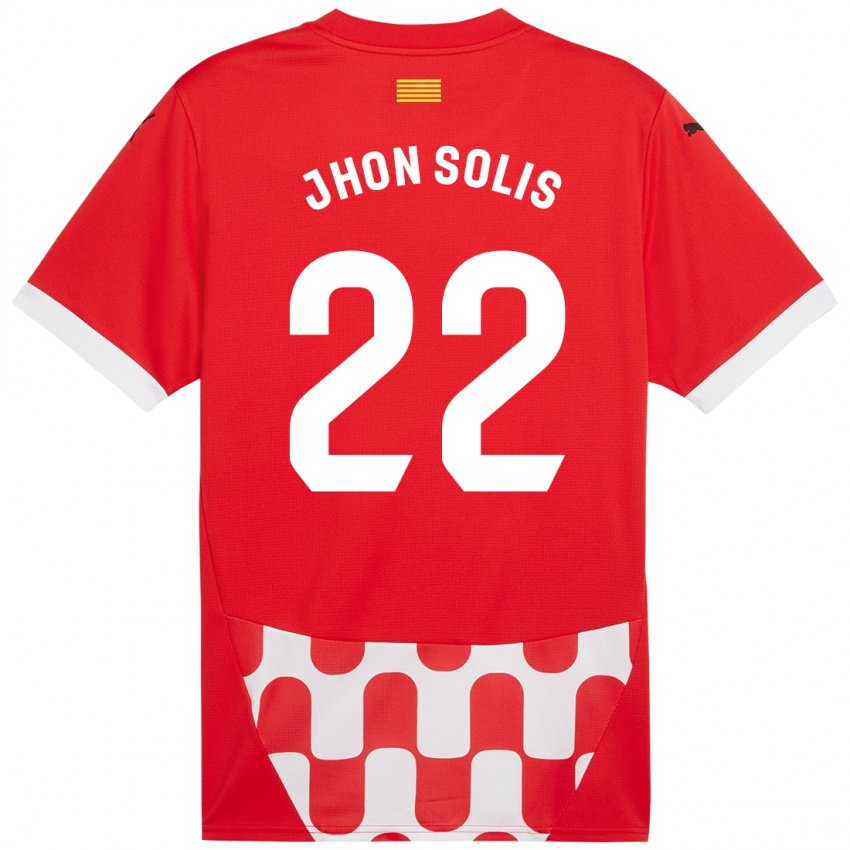 Kinderen Jhon Solís #22 Rood Wit Thuisshirt Thuistenue 2024/25 T-Shirt